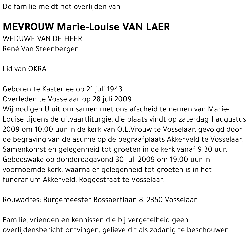 Marie-Louise Van Laer