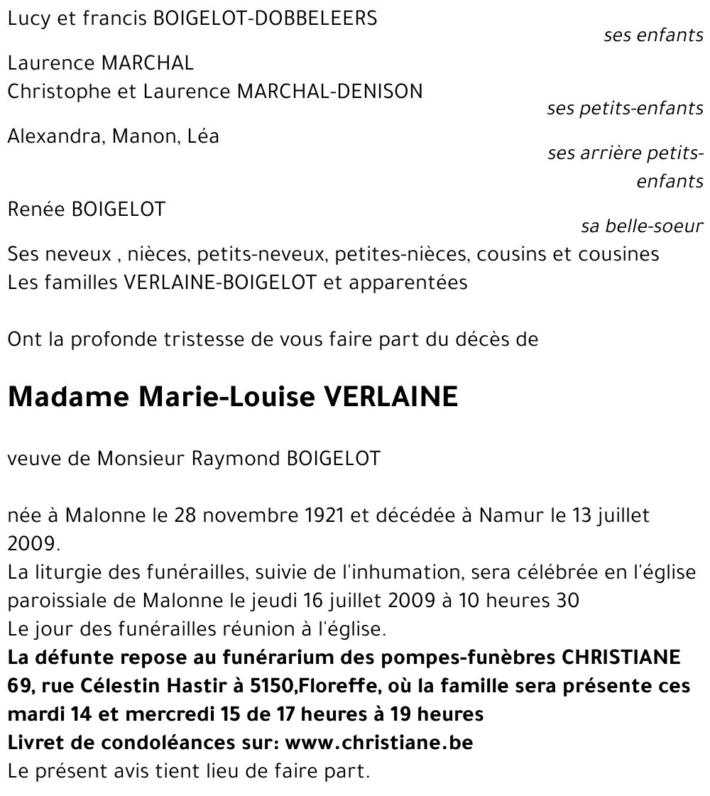 Marie-Louise VERLAINE