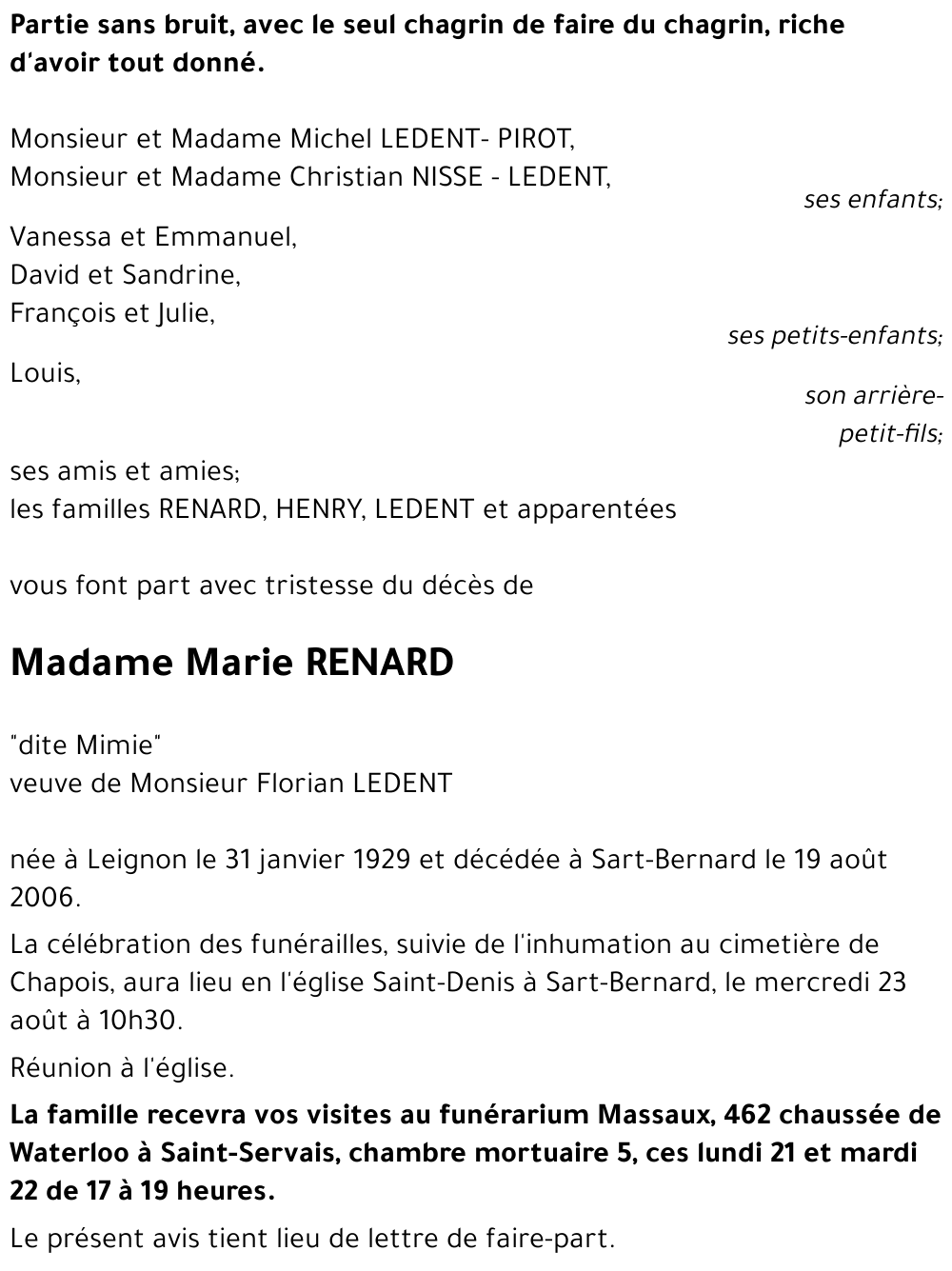 Marie RENARD