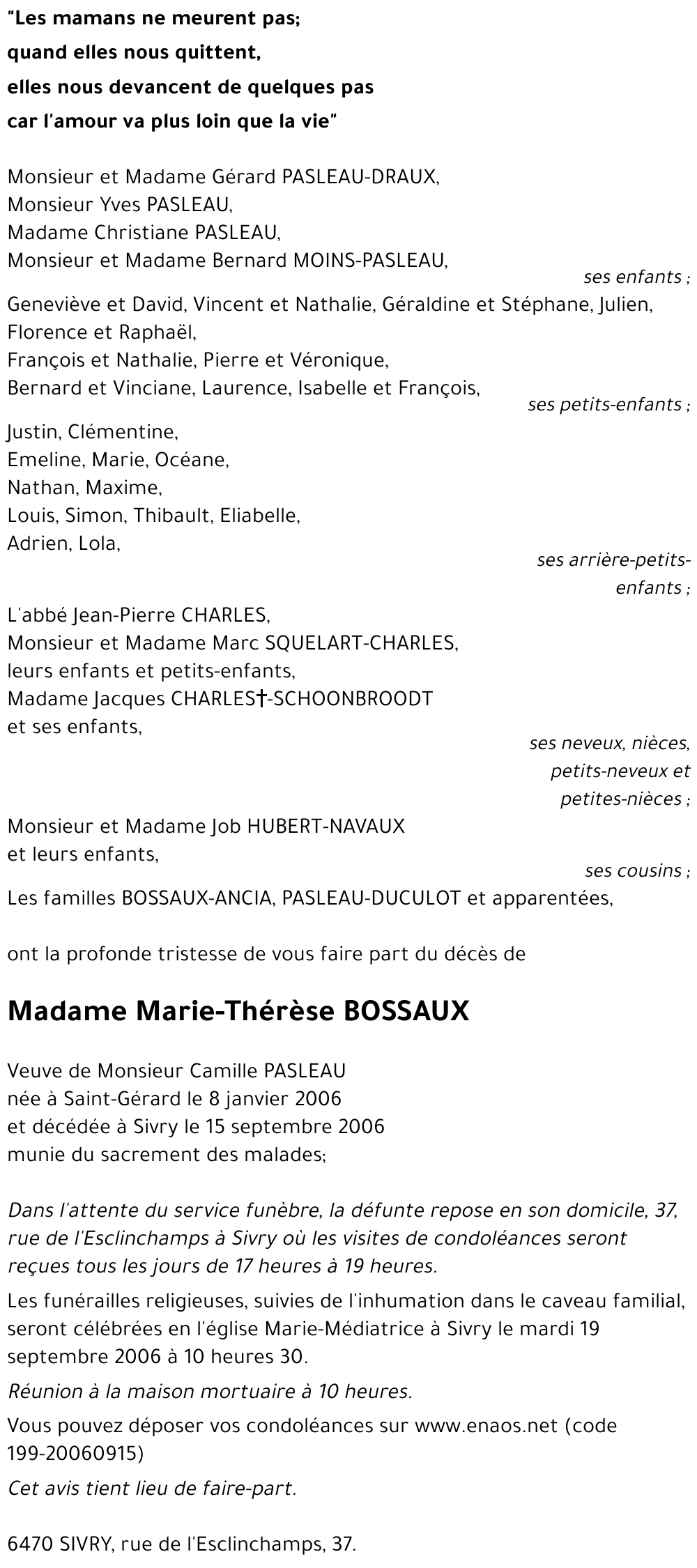 Marie-Thérèse BOSSAUX