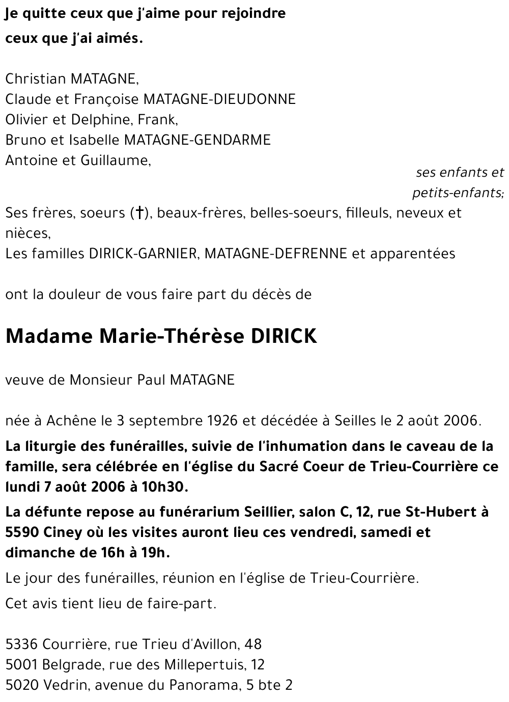 Marie-Thérèse DIRICK