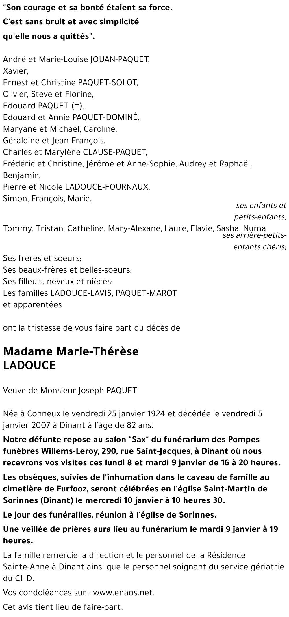 Marie-Thérèse LADOUCE