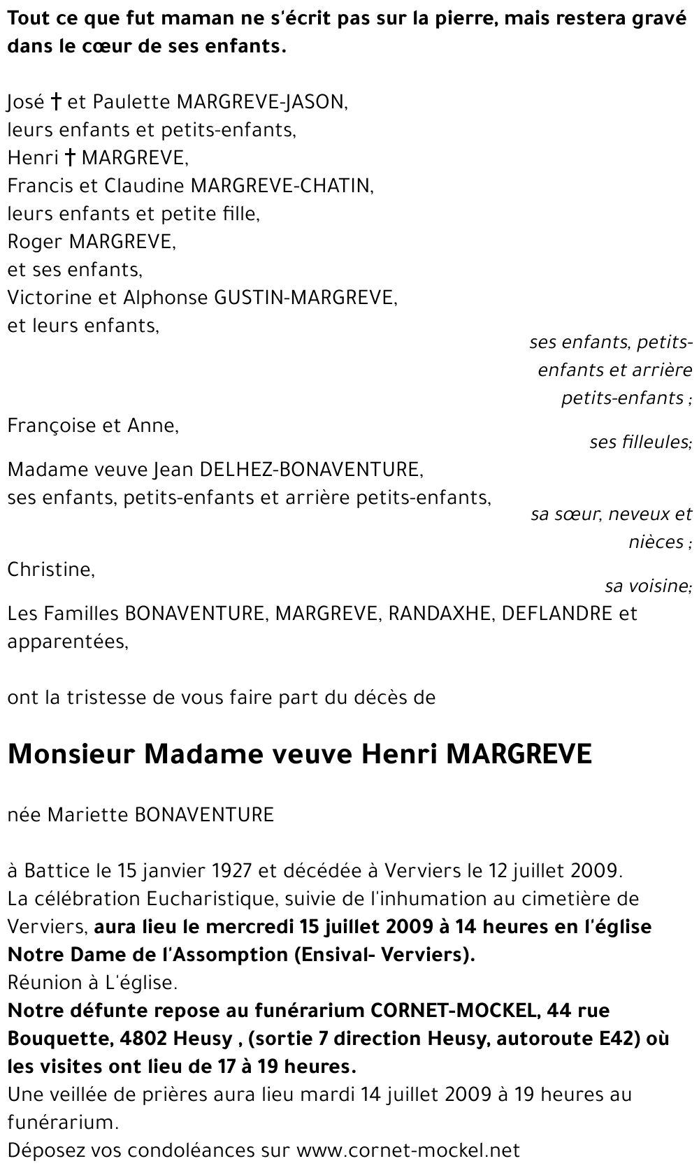 Mariette BONAVENTURE