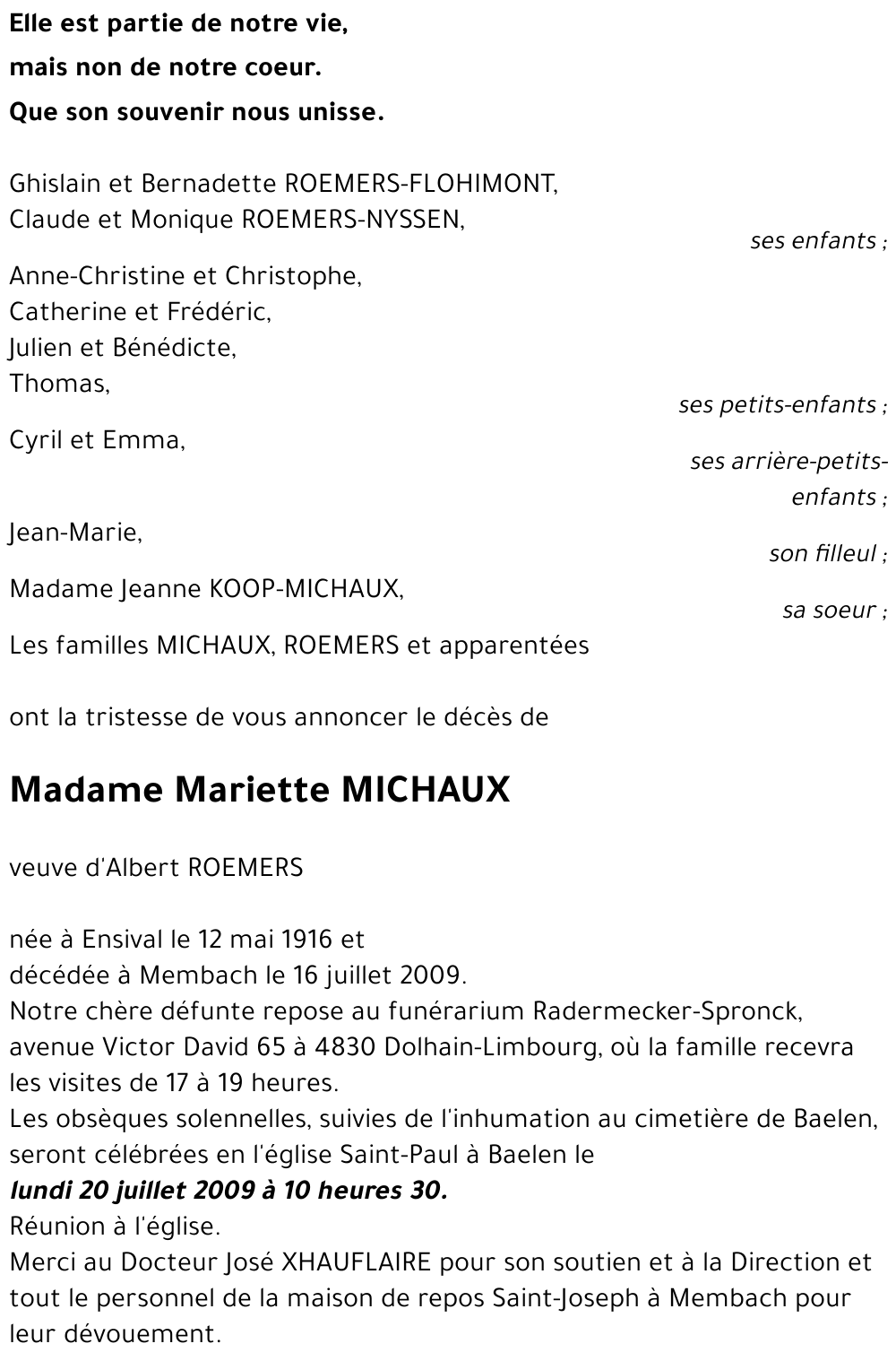 Mariette ROEMERS-MICHAUX