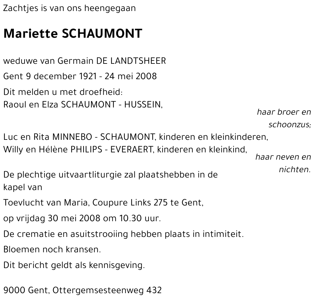 Mariette SCHAUMONT