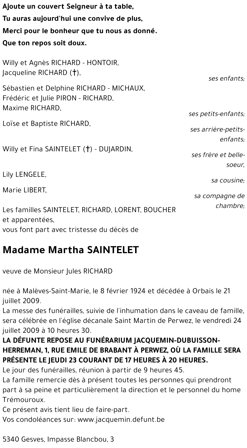 Martha SAINTELET
