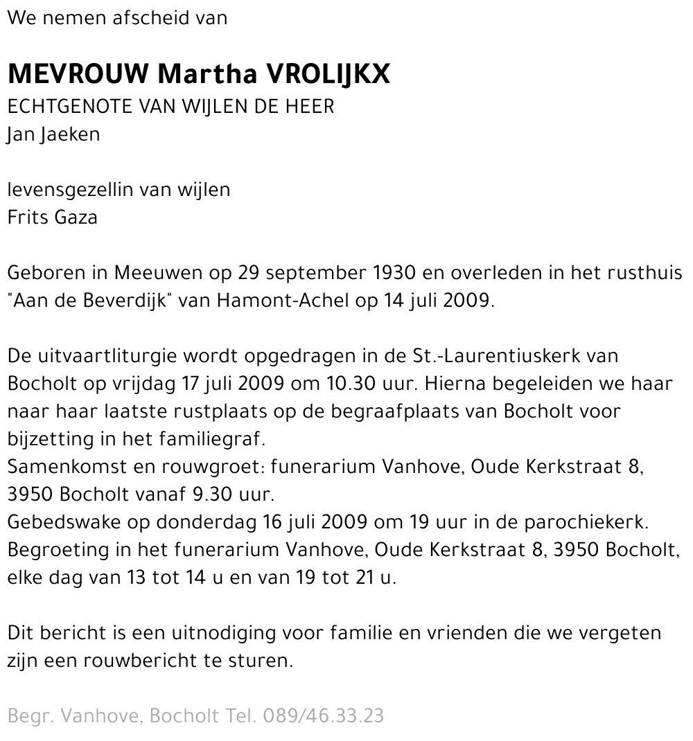 Martha VROLIJKX