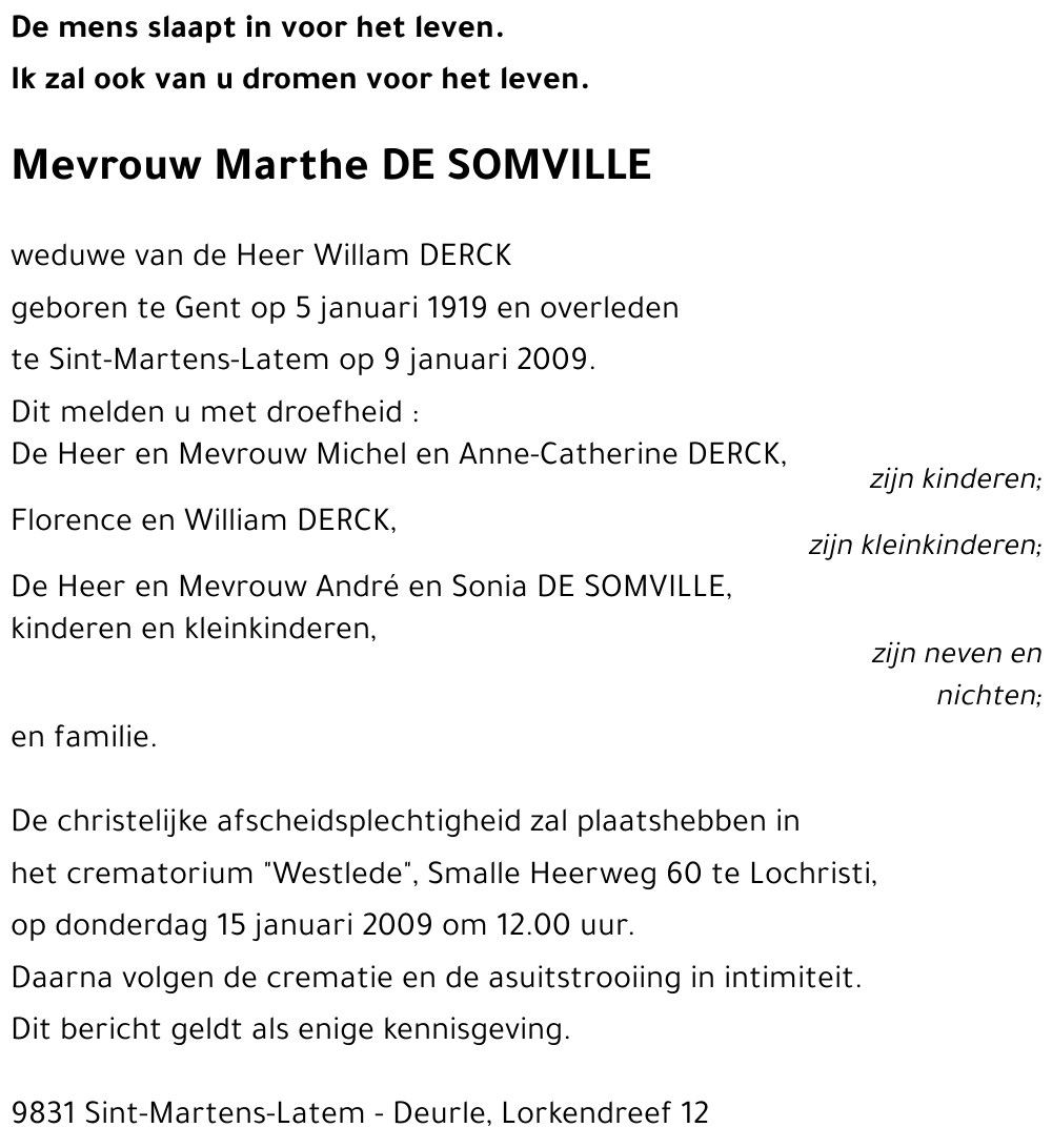 Marthe DE SOMVILLE