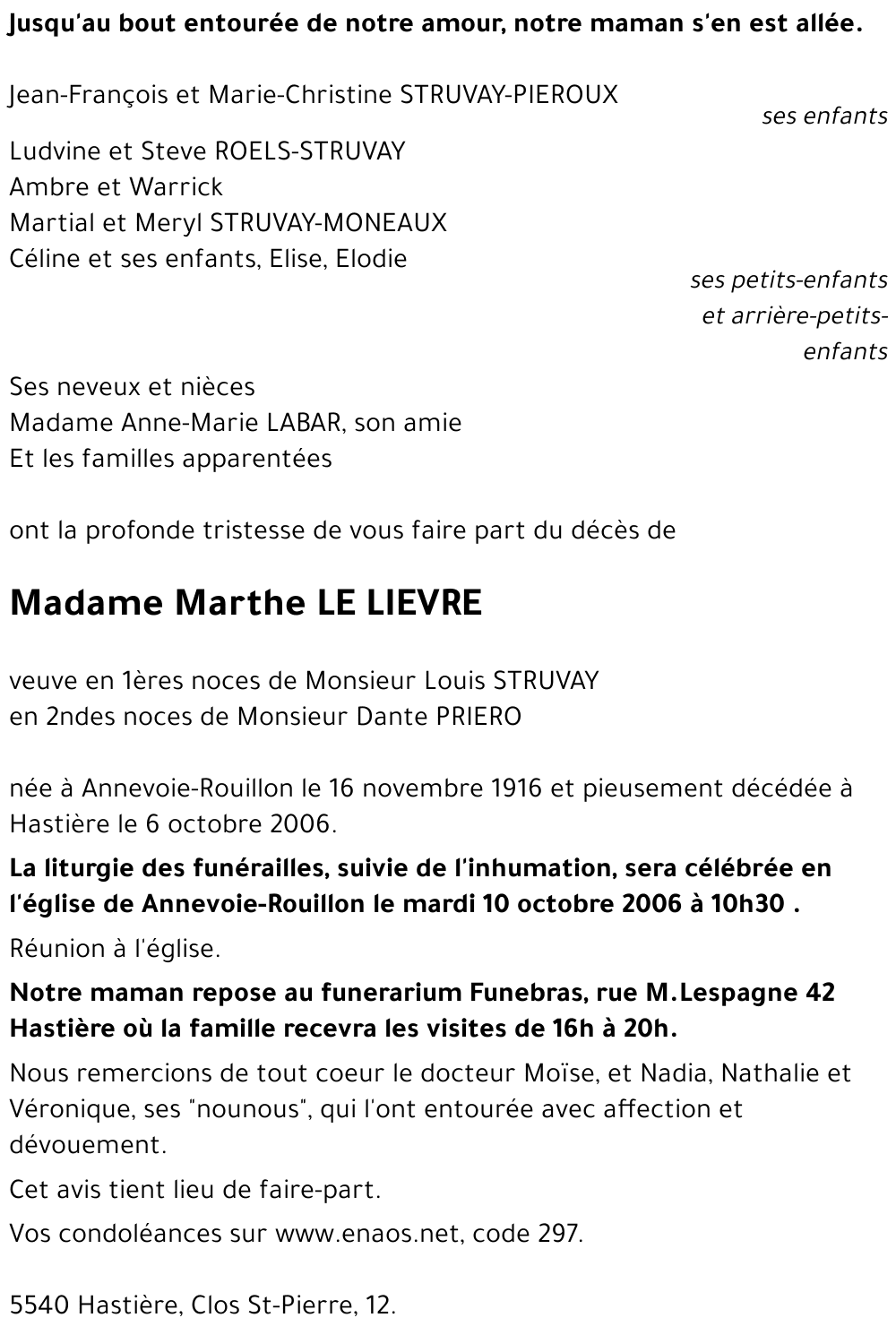 Marthe LE LIEVRE