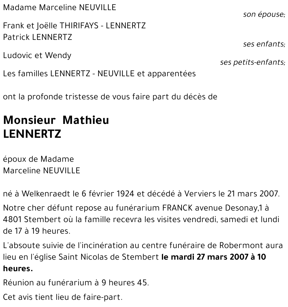 Mathieu LENNERTZ