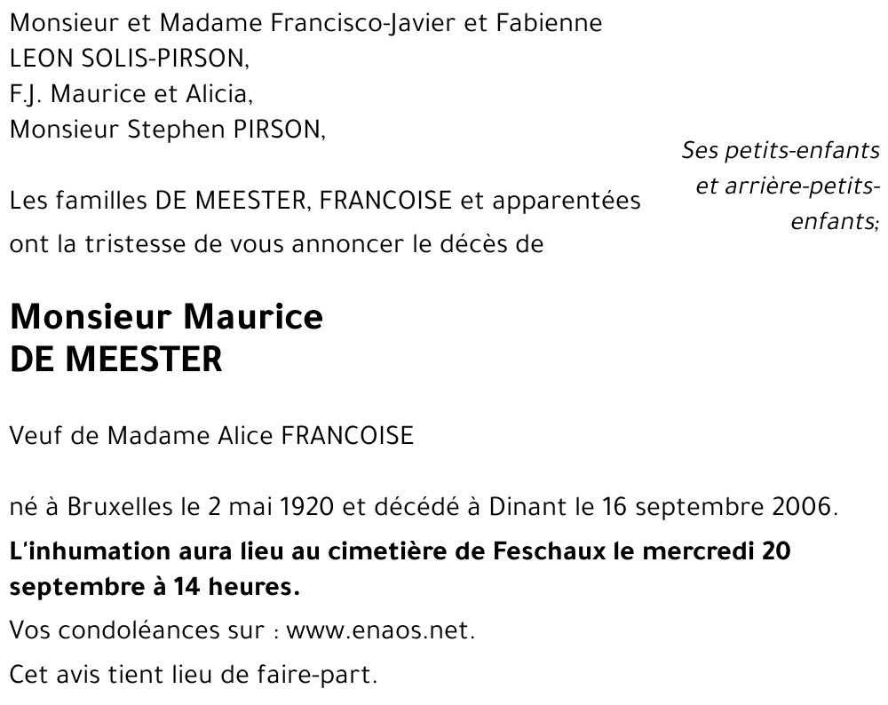 Maurice DE MEESTER