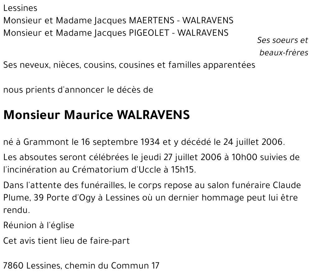 Maurice WALRAVENS