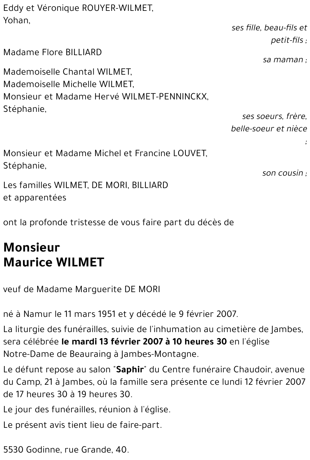 Maurice WILMET