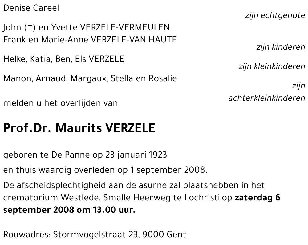 Maurits VERZELE