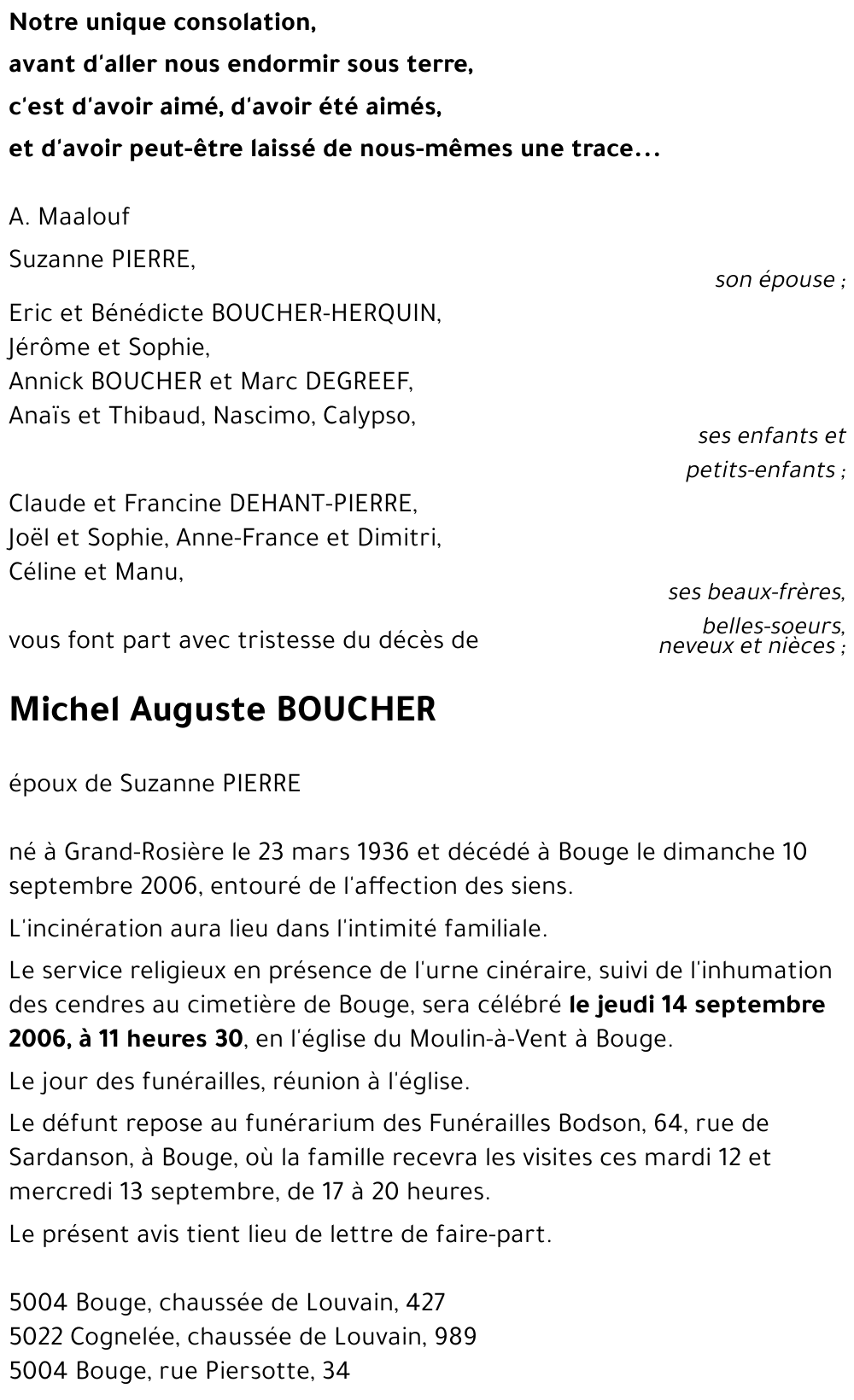 Michel Auguste BOUCHER