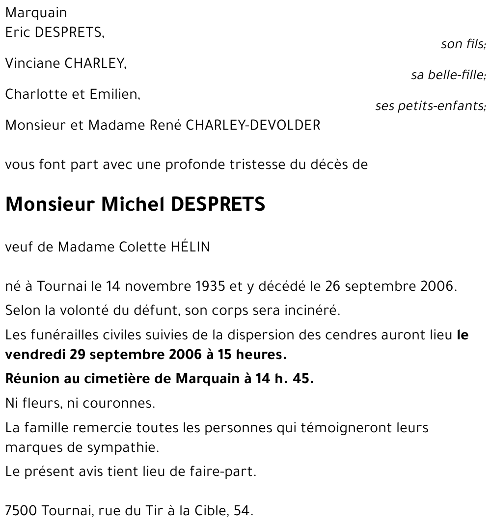 Michel DESPRETS