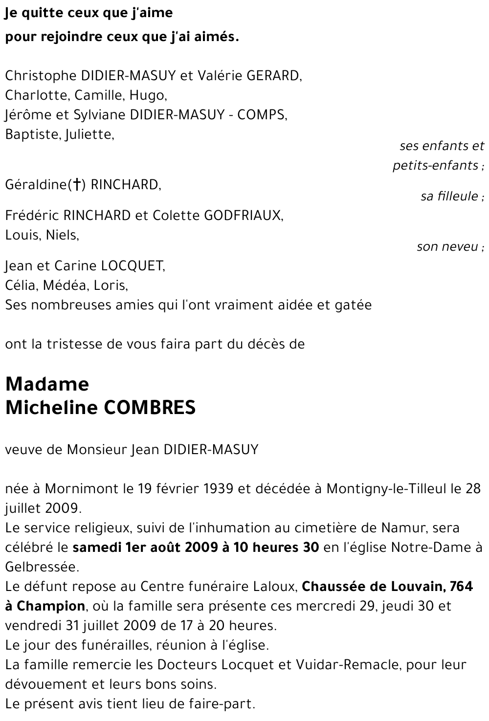 Micheline COMBRES