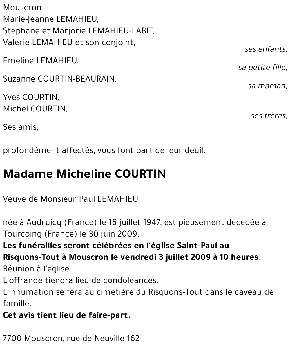 Micheline COURTIN