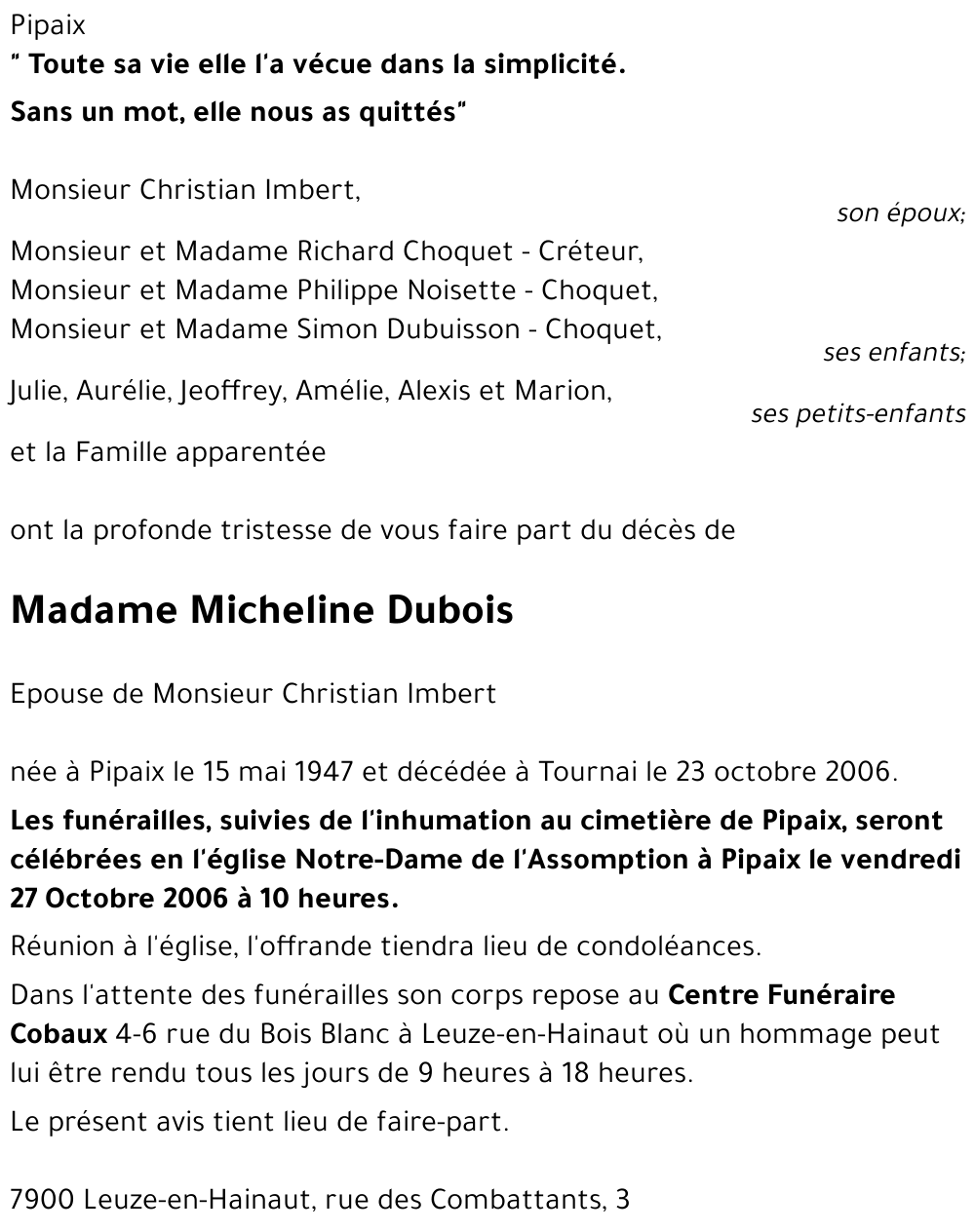 Micheline Dubois