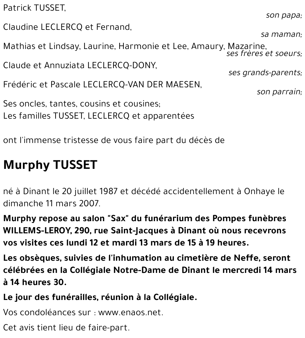 Murphy TUSSET
