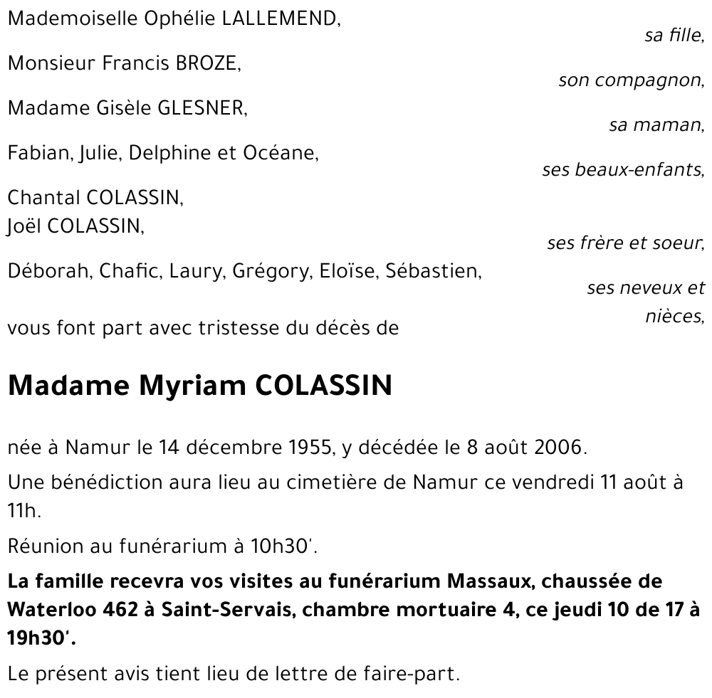 Myriam COLASSIN