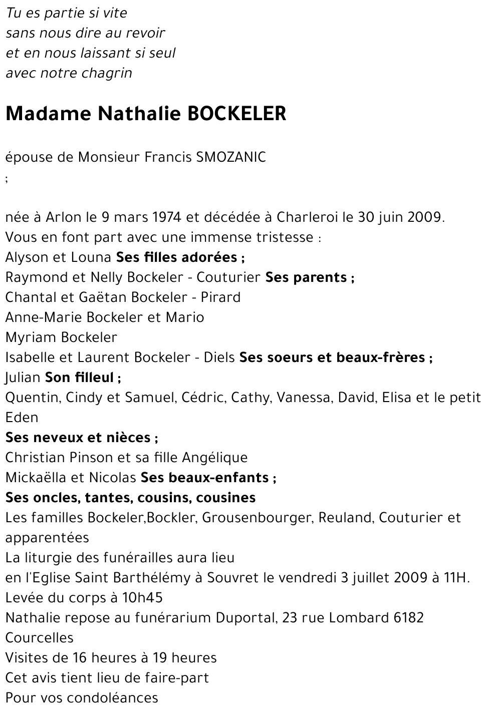 Nathalie BOCKELER