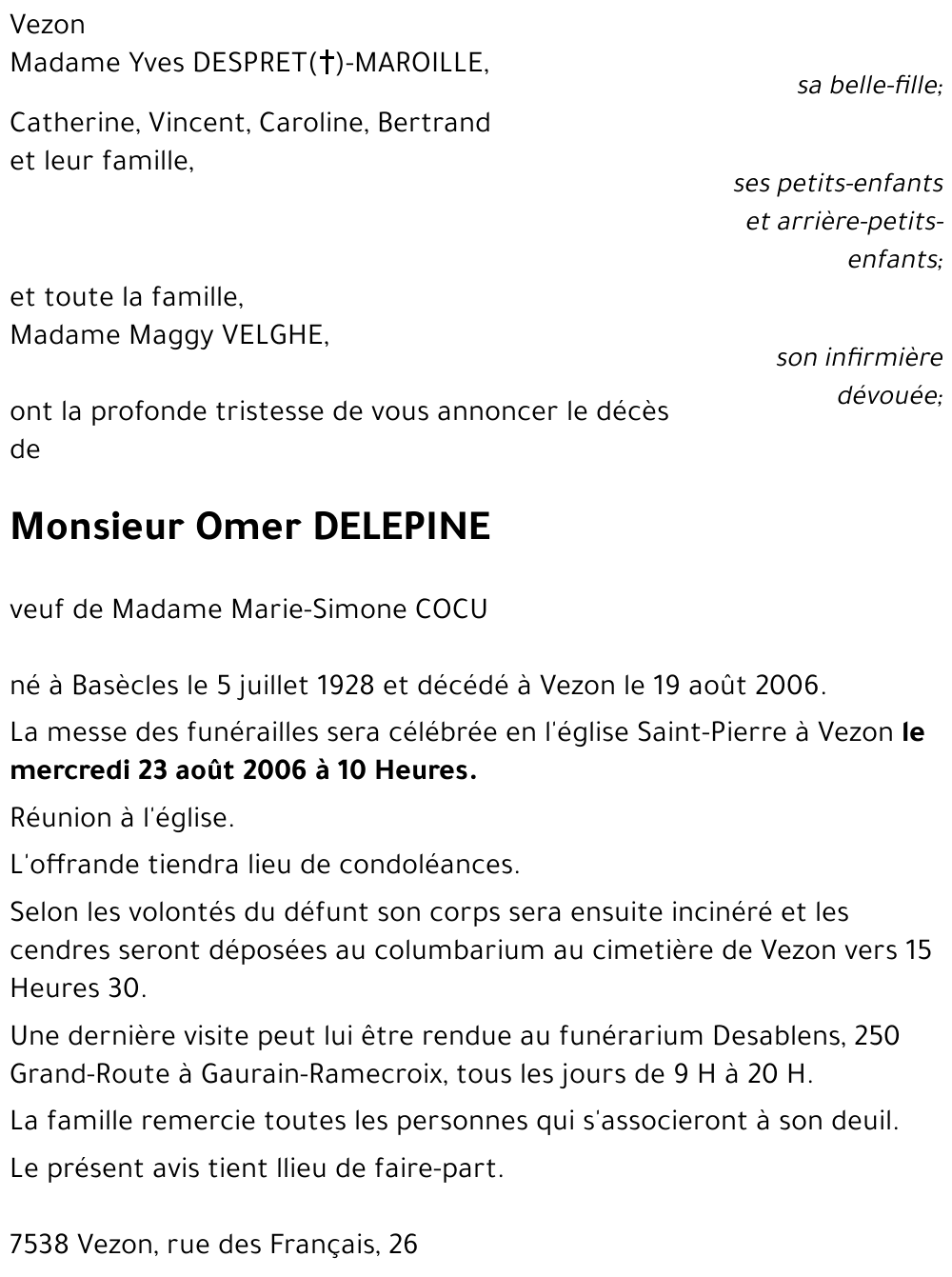 Omer DELEPINE