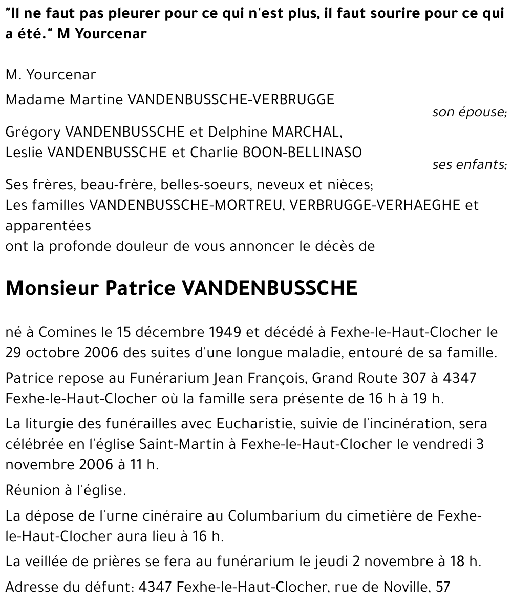 Patrice VANDENBUSSCHE
