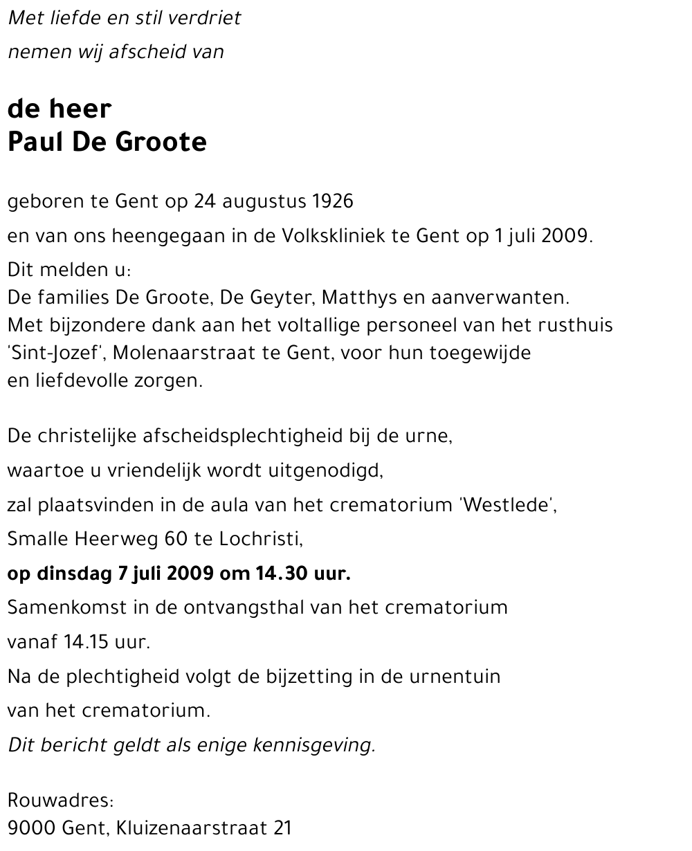 Paul De Groote