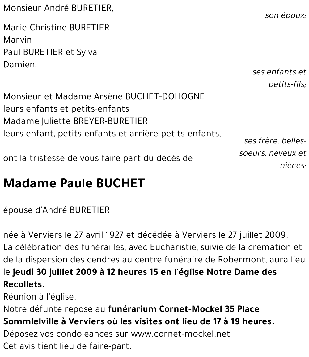 Paule BUCHET