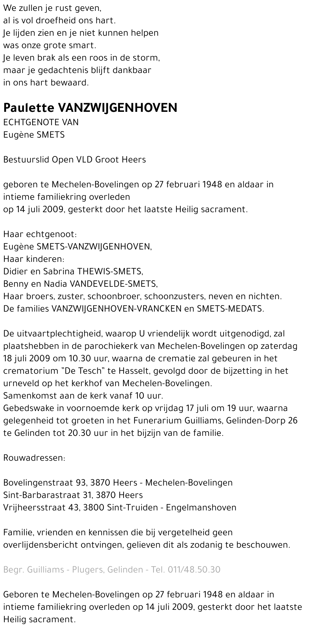 Paulette VANZWIJGENHOVEN