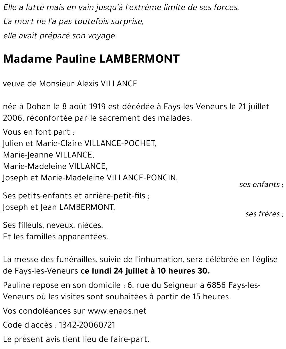 Pauline LAMBERMONT