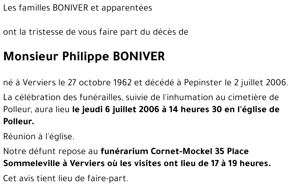 Philippe BONIVER