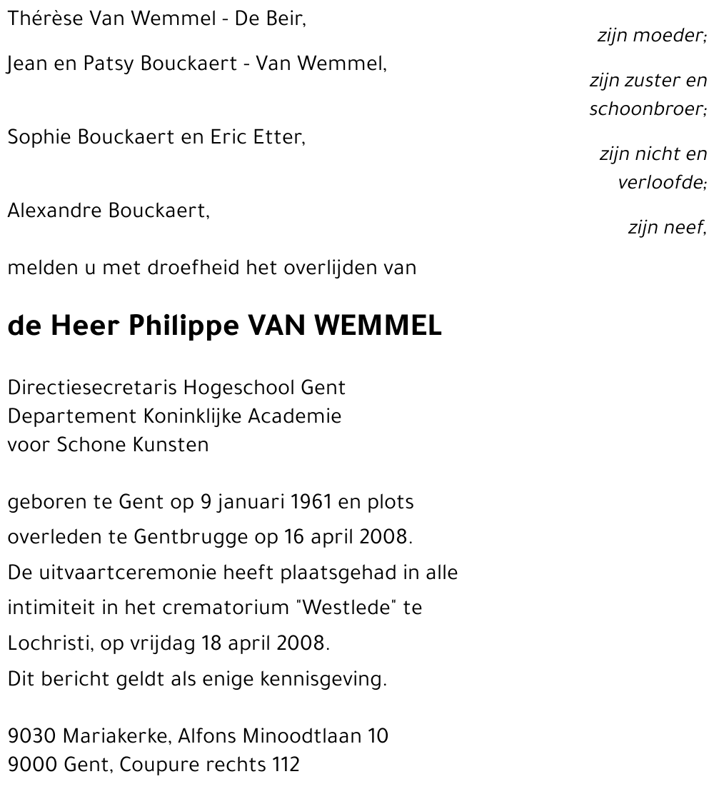 Philippe VAN WEMMEL