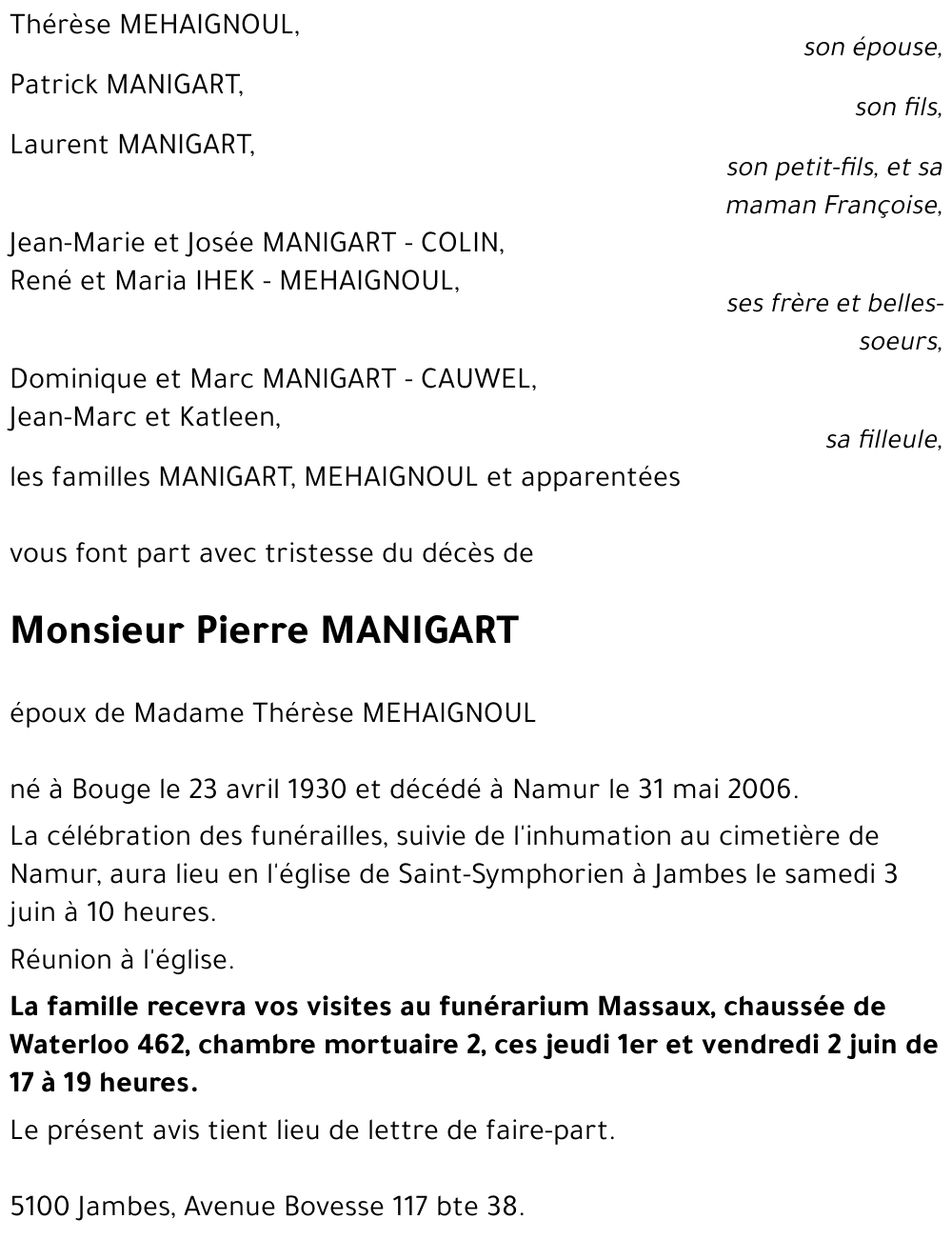 Pierre MANIGART