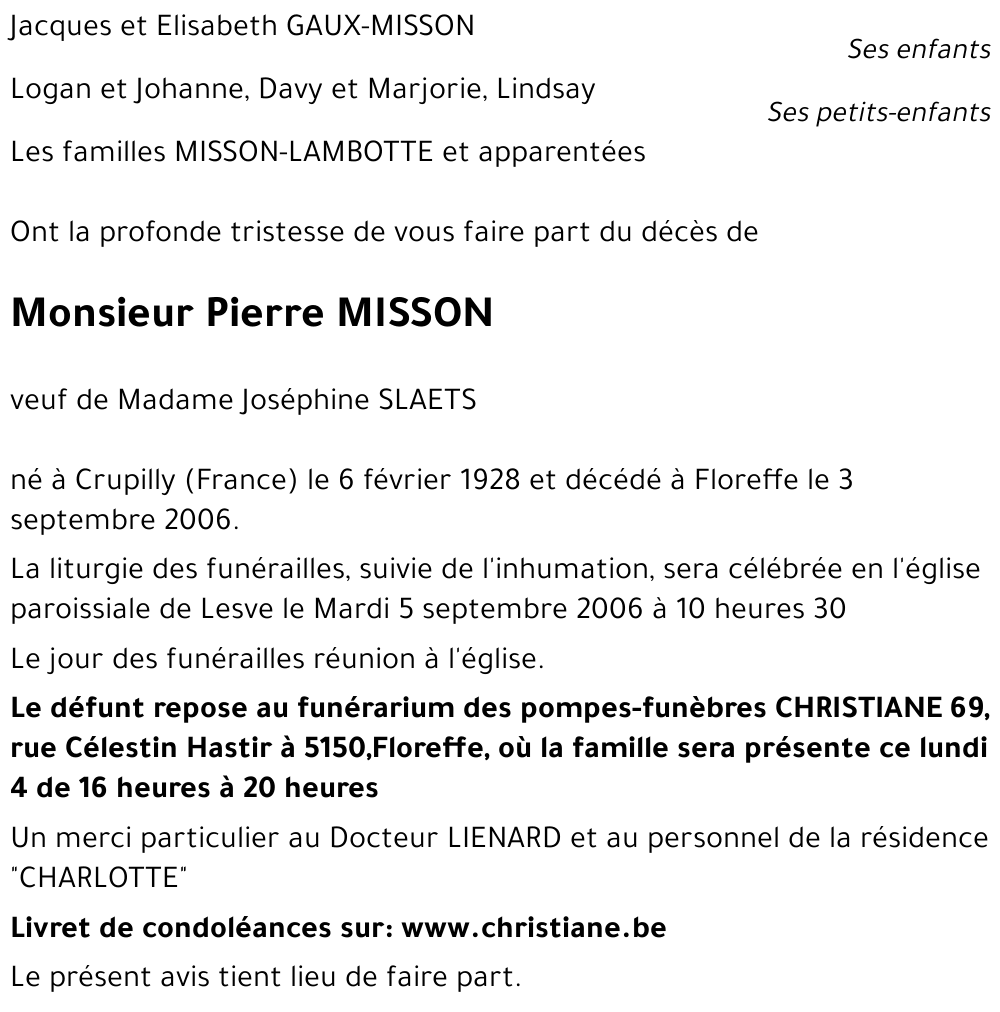 Pierre MISSON