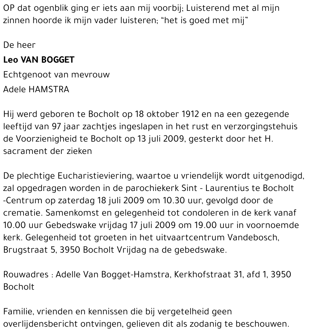 Pieter Leo Van Bogget