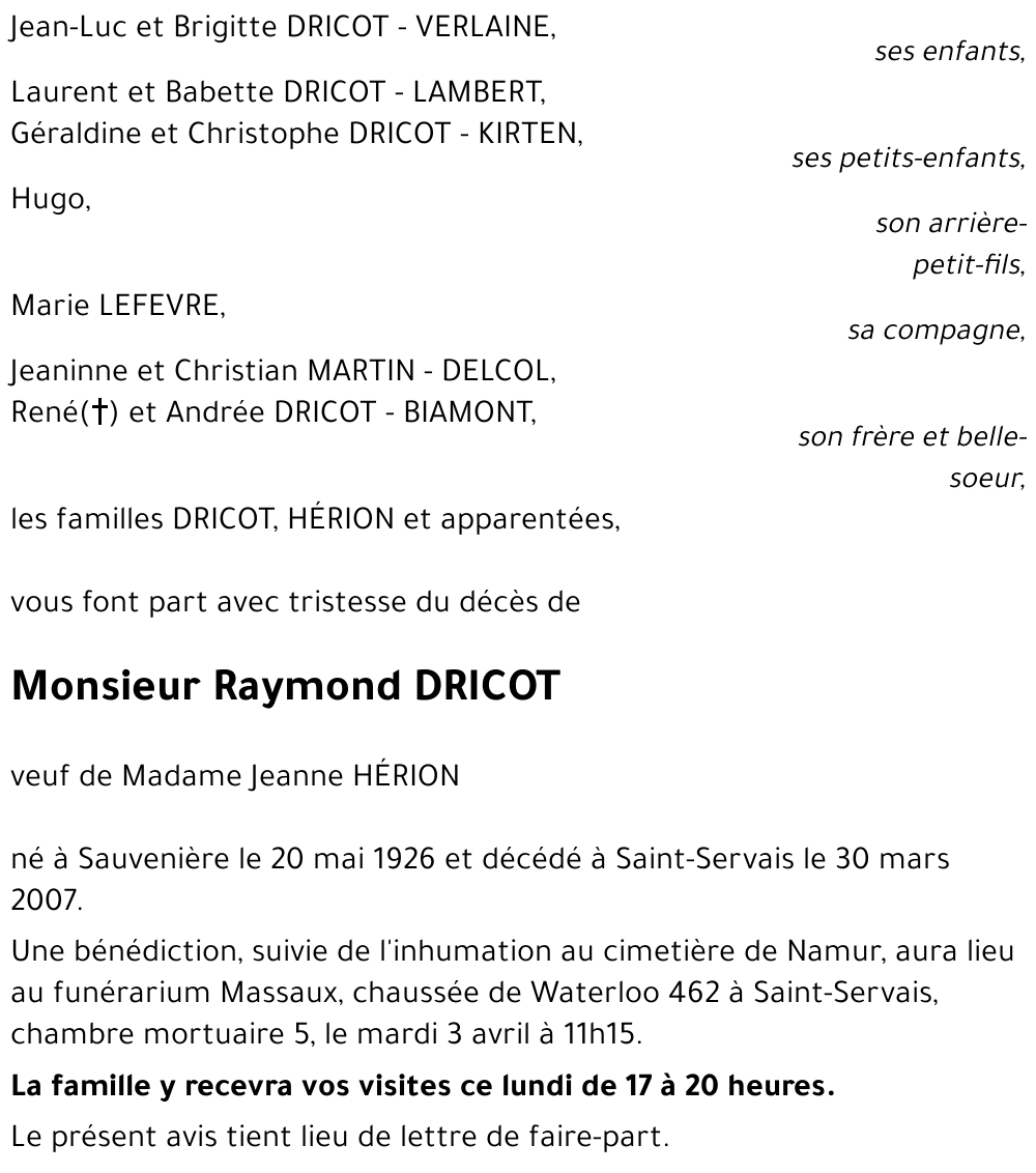Raymond DRICOT