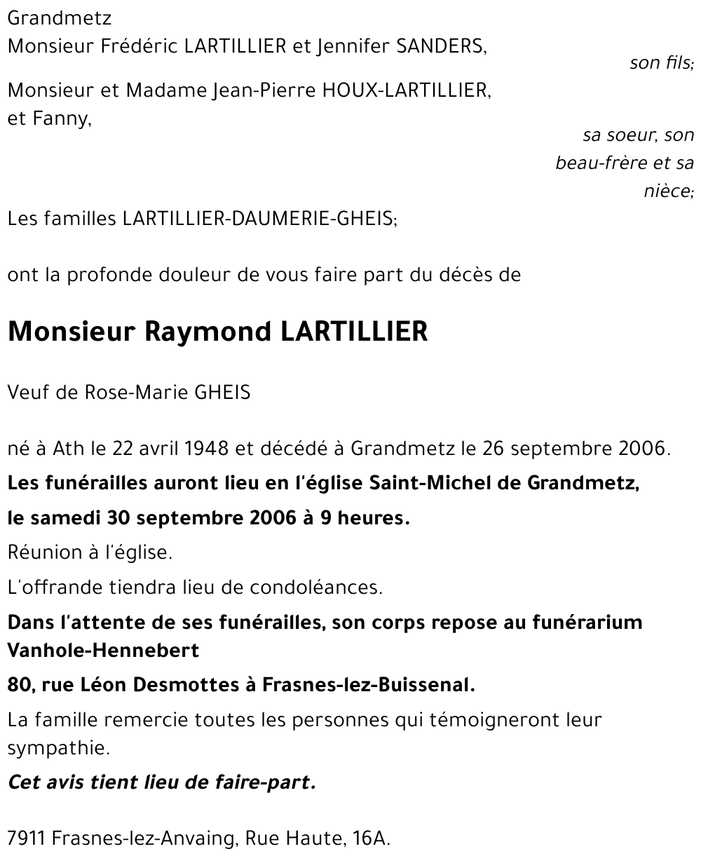 Raymond LARTILLIER