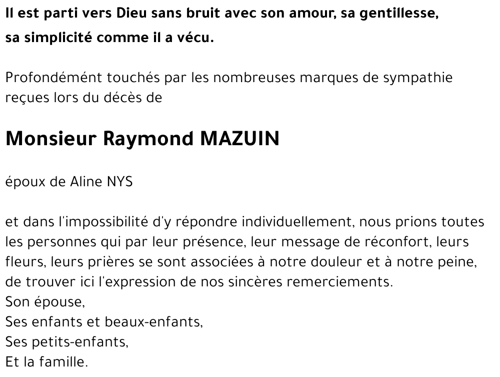 Raymond MAZUIN
