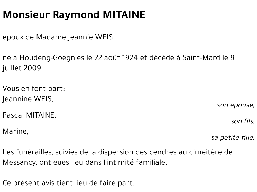 Raymond MITAINE