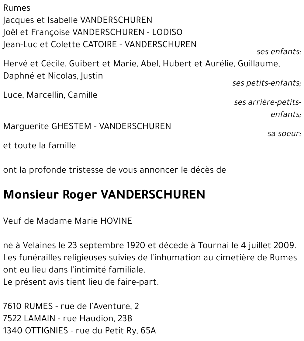 Roger VANDERSCHUREN