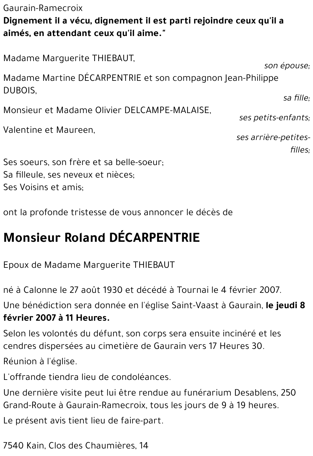 Roland DÉCARPENTRIE