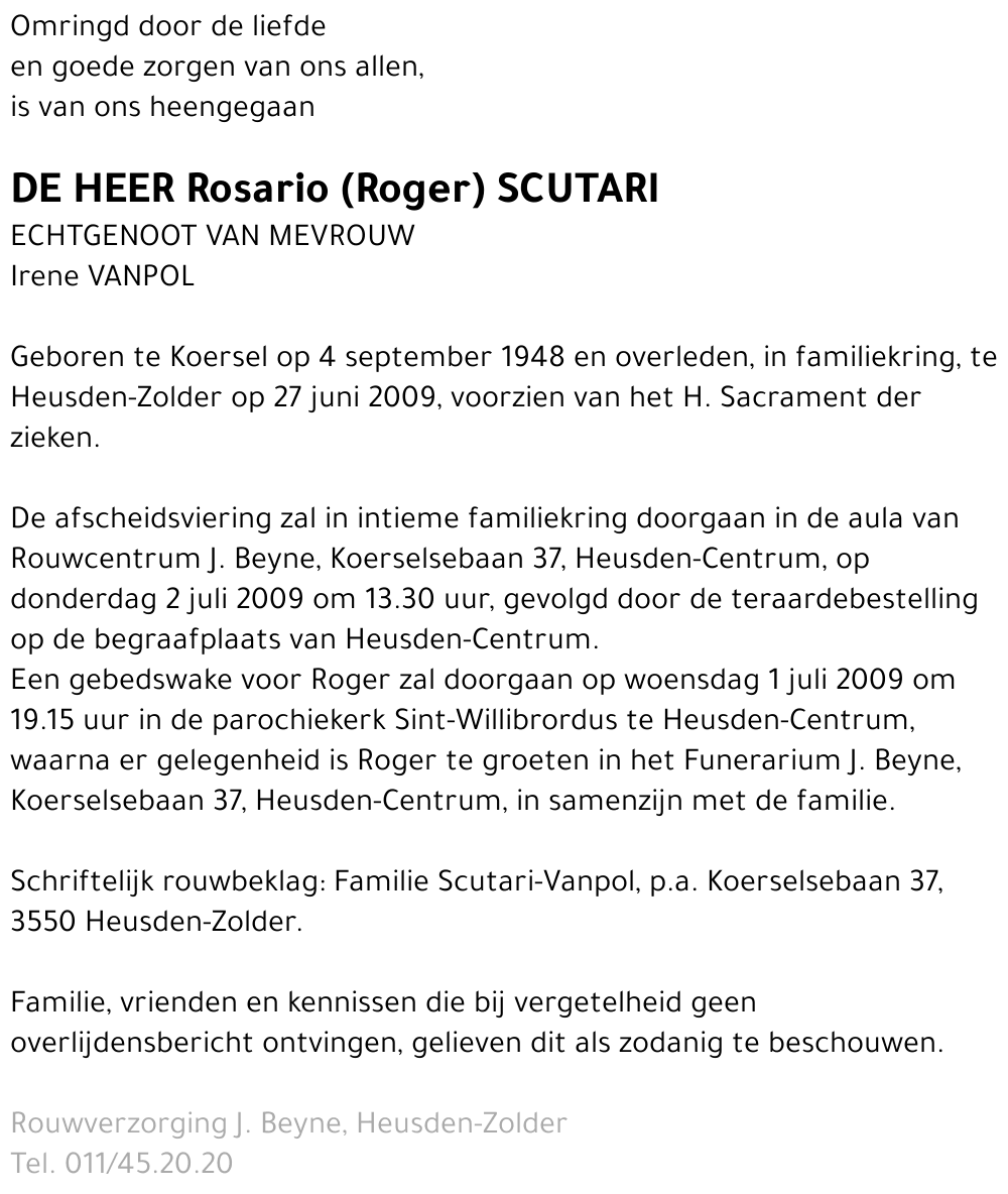 Rosario (Roger) Scutari