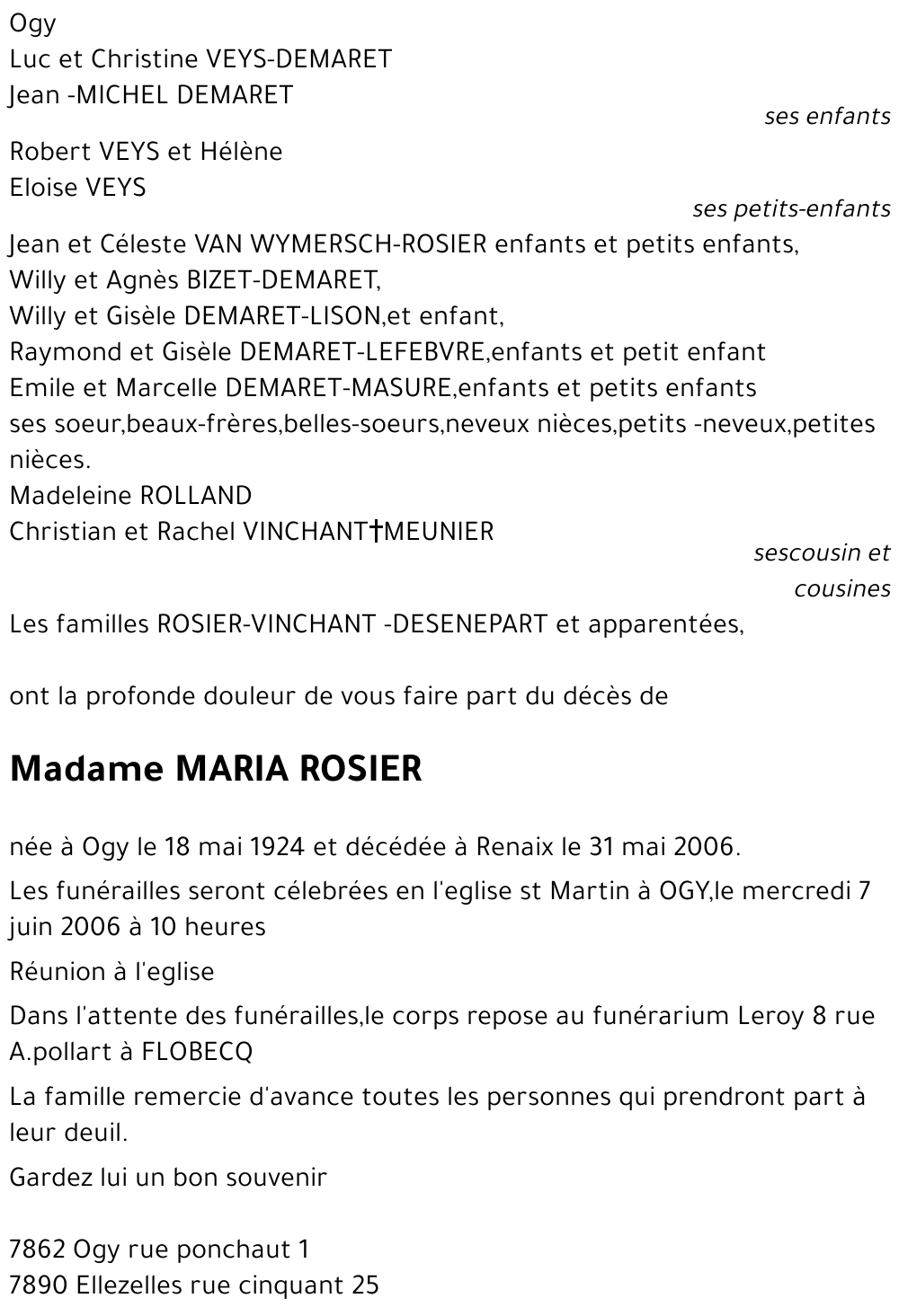 ROSIER Maria