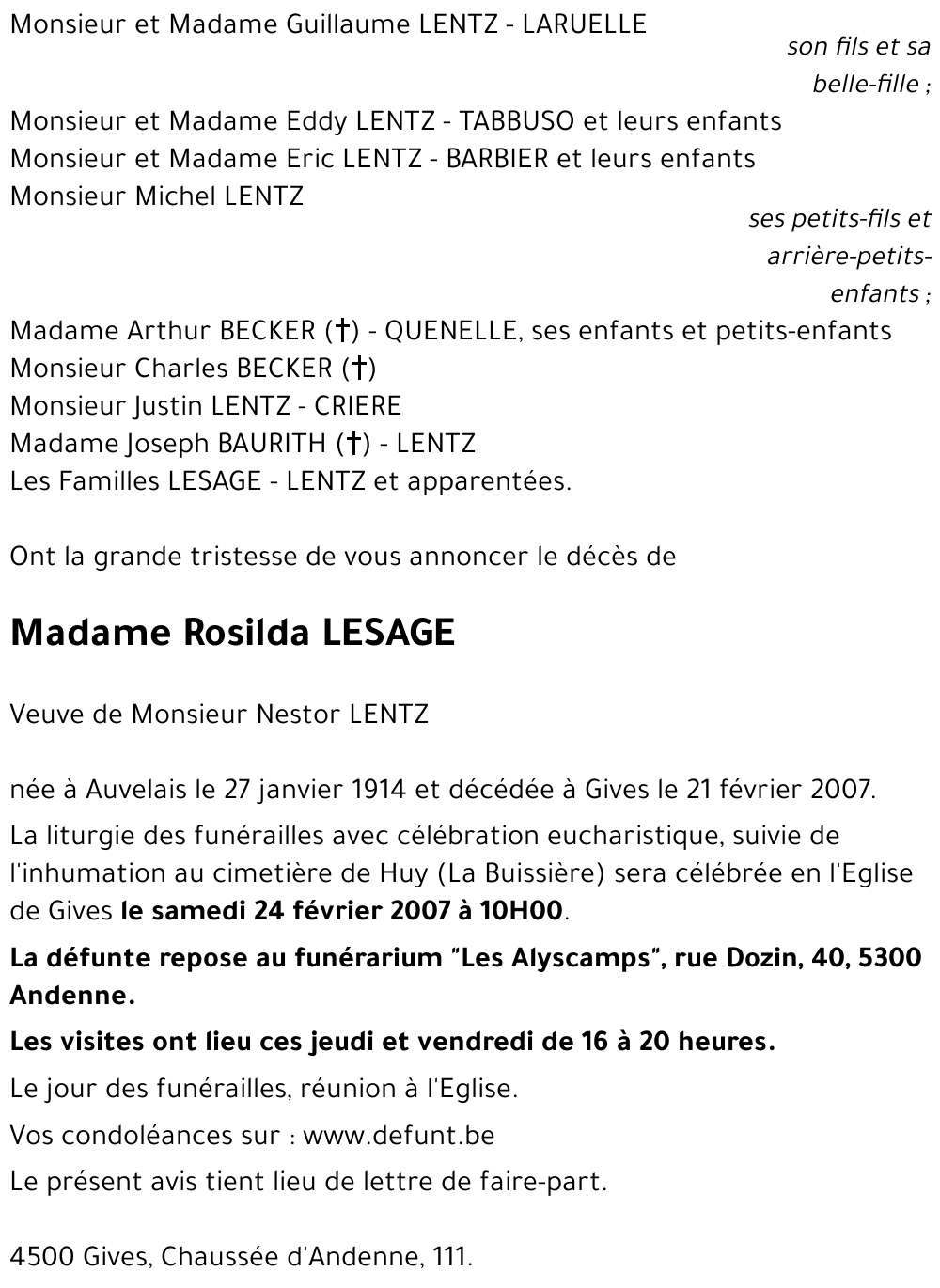 Rosilda LESAGE