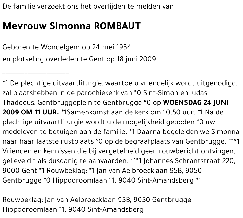 Simonna ROMBAUT