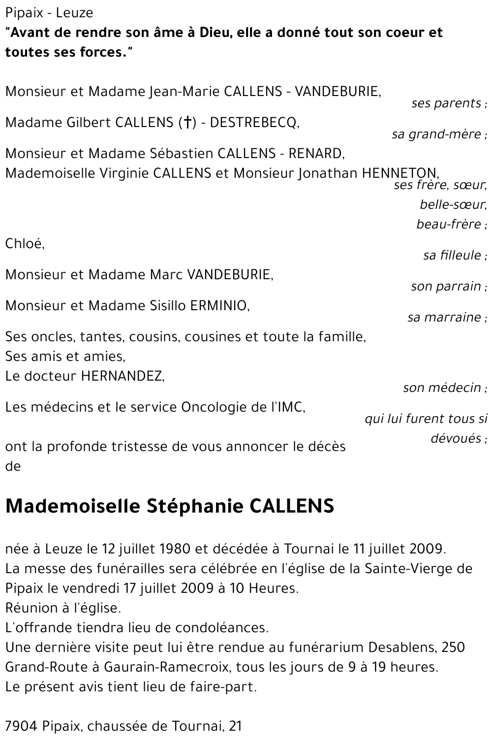 Stéphanie CALLENS