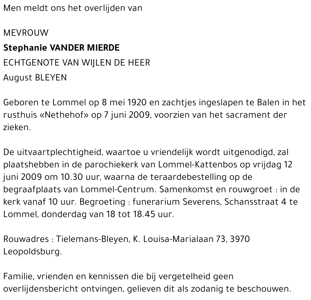 Stephanie Vander Mierde