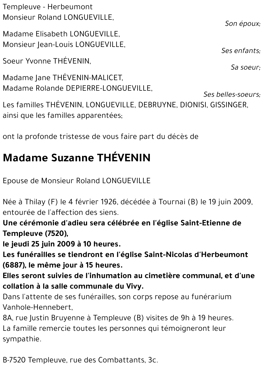 Suzanne THÉVENIN